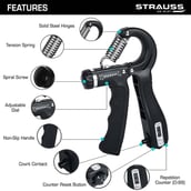 2 - Strauss Adjustable Hand Grip with Counter, Black