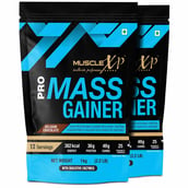 1 - MuscleXP Pro Mass Gainer with Whey Protein,  2.2 lb  Belgium Chocolate (Pack of 2) 