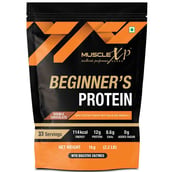 2 - MuscleXP Beginner's Protein with Digestive Enzymes,  2.2 lb  Double Chocolate (Pack of 5) 