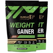 1 - MuscleXP Weight Gainer with Digestive Enzymes, 2.2 lb Belgium Chocolate (Pack of 2)