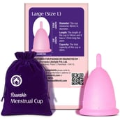 7 - Mom & World Natural Intimate Foaming Feminine Hygiene Wash, 120 ml + Reusable Menstrual Cup (Large)