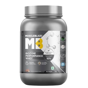 MuscleBlaze Biozyme Performance Whey Protein Powder (Old MRP), 2.2 lb Chocolate Hazelnut