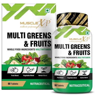 MuscleXP Multi Greens & Fruits, 60 tablet(s) Unflavoured