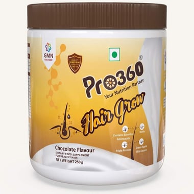 PRO360 Hair Grow Nutritional Beverage Mix, 250 g Chocolate