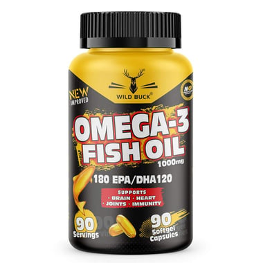 Wild Buck Omega-3 Fish Oil,  90 softgels 