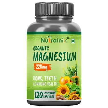 Nutrainix Organic Magnesium 220mg,  Unflavoured  120 veggie capsule(s) 