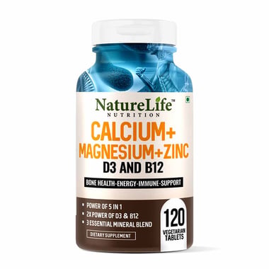 NatureLife Nutrition Calcium+Magnesium+Zinc D3 & B12,  120 tablet(s)  Unflavoured 