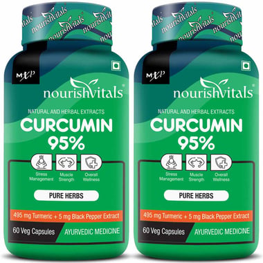 NourishVitals Curcumin 95% - Pack of 2,  60 veggie capsule(s) 