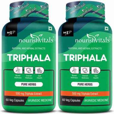NourishVitals Triphala - Pack of 2,  60 veggie capsule(s) 