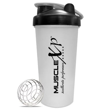 MuscleXP Gym Shaker, White & Black 600 ml