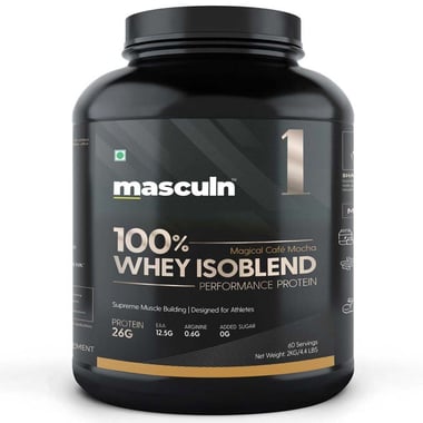 Masculn 100% Whey Isoblend, 4.4 lb Magical Cafe Mocha