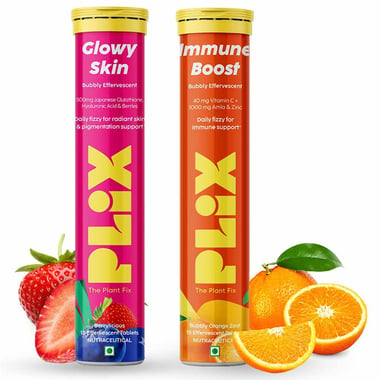 Plix Glutathione Skin Glow and Immune Booster Combo,  Unflavoured  2 Piece(s)/Pack 