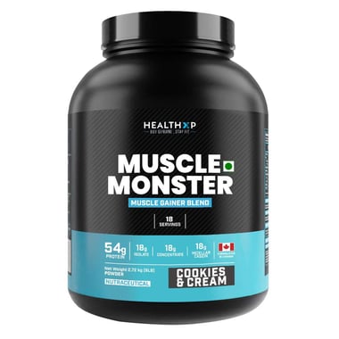 HealthXP Muscle Monster Mass Gainer, 6 lb Cookies & Cream