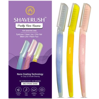 Mom & World ShaveRush Women Pretty Face Razors, 3 Piece(s)/Pack for Sensitive Skin