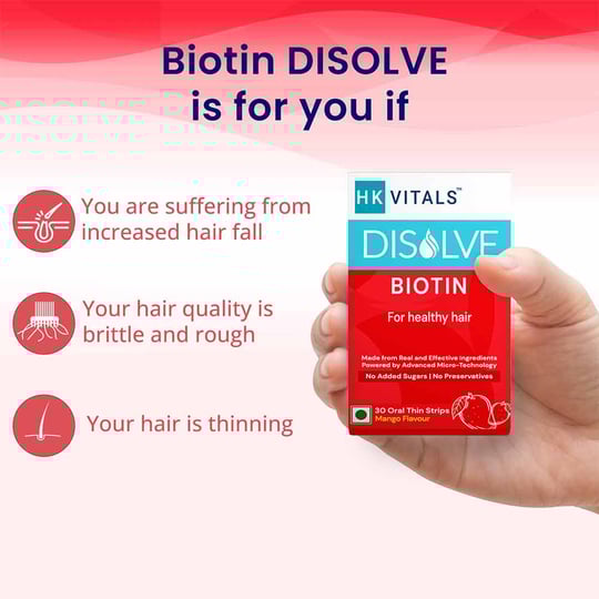 4 - HK Vitals DISOLVE Biotin by HealthKart, 30 Strip(s) Mango