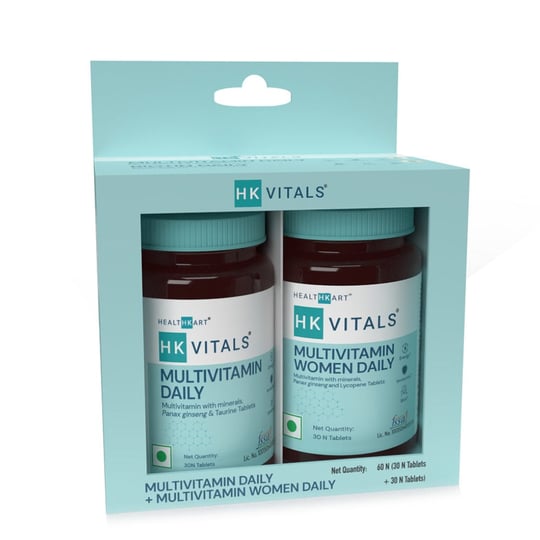 4 - HK Vitals Assorted Daily Multivitamin 30 tablets with Daily Multivitamin Women 30 tablets by HealthKart, 2 Piece(s)/Pack Unflavoured