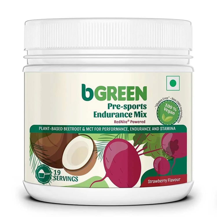 1 - bGREEN Pre-sports Endurance Mix by MuscleBlaze,  0.55 lb  Strawberry 