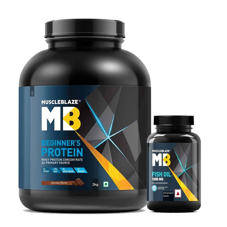 MuscleBlaze Beginner's Protein 2 Kg & Fish Oil 30 Caps
