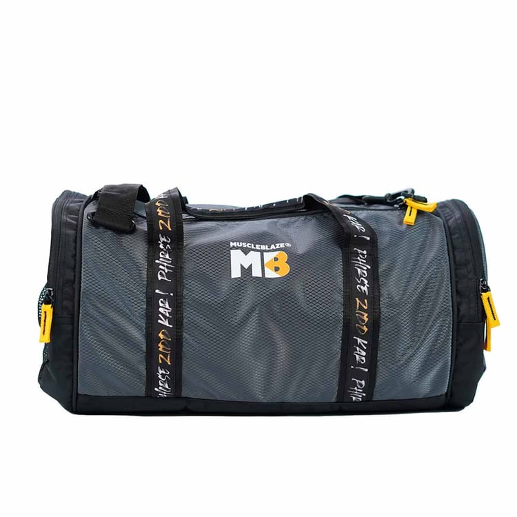 MuscleBlaze Phirse Zidd Kar Gym Bag, Grey, 30L